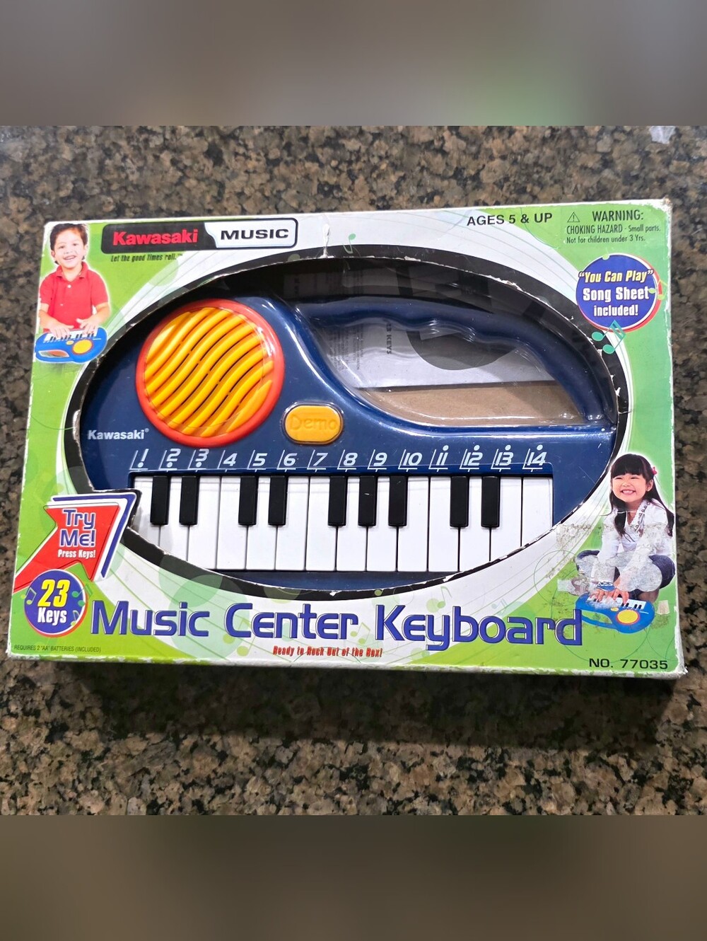 Kawasaki mini Music Musical Keyboard Toy Piano With Handle 23 Keys vintage rare